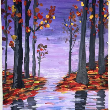 [水粉画] 紫色的夜晚